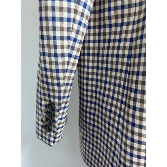 J.CREW Tollegno 1900 Alfie Plaid Italian Stretch Wool Blazer Size 10 0374 - Picture 4 of 4